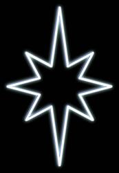 DecoLED LED světelná hvězda, závěsná 3D tisk, 43x56 cm, ledově bílá