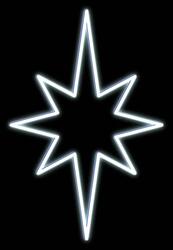 DecoLED LED světelná hvězda, závěsná 3D tisk, 78x103 cm, ledově bílá, bílá