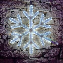 DecoLED LED světelná vločka VII, závěsná 3D tisk, pr. 66 cm, FLASH, ledově bílá, IP67