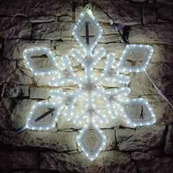 DecoLED LED světelná vločka IX, závěsná 3D tisk, pr. 72 cm, ledově bílá