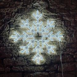 DecoLED LED světelná vločka X, závěsná 3D tisk, pr. 102 cm, ledová bílá