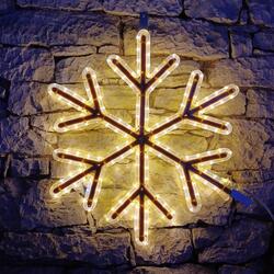 DecoLED LED světelná vločka VIII, závěsná 3D tisk, pr. 67 cm, FLASH, teple bílá, IP67