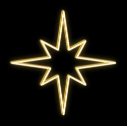 DecoLED LED světelný motiv hvězda, teple bílá, pr. 50 cm
