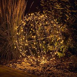 DecoLED LED světelná koule, teple bílá, pr. 60 cm, černý kabel