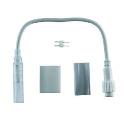 Prodlužovací kabel pro světelné hadice 0,25m, bílý, samčí, IP67