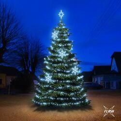 LED světelná sada na stromy vysoké 6-8m, ledová bílá s Flash, dekory EFD05