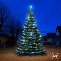 LED světelná sada na stromy vysoké 6-8m, ledová bílá s Flash, dekory EFD15S2