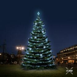 LED světelná sada na stromy vysoké 12-14m, ledová bílá s Flash, dekory EFD11