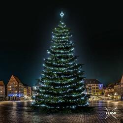 LED světelná sada na stromy vysoké 21-23m, ledová bílá s Flash