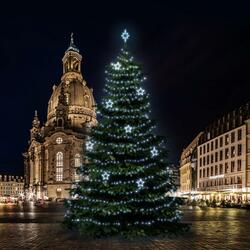 LED světelná sada na stromy vysoké 18-20m, ledová bílá s dekory 8EFD13