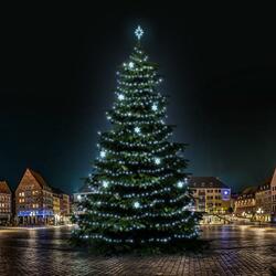 LED světelná sada na stromy vysoké 21-23m, ledová bílá s dekory EFD05