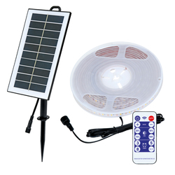 Ecolite Solární LED pásek 5m,panel 4,5V,aku 3,7V/2400mAh,IP65 DX-SOLAR-3000/5M