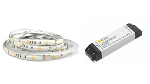 LED pásek 5050/30 SMD 7,2W/m teplá bílá 12V IP65 5m + LED zdroj 0-60W 12V