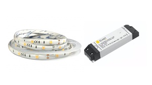 LED pásek 5050/30 SMD 7,2W/m studená bílá 12V IP65 5m + LED zdroj 0-60W 12V