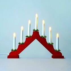 Adventní svícen 2262-510 dřevěný červený, LED Filament 7x34V/0,2W KONST