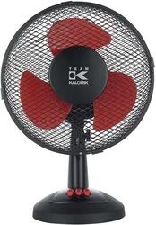 Stolní ventilátor KALORIK VT 1043RD, 23 cm, 30 W, černo-červený