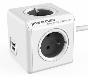 PowerCube Extended USB,šedá 3m 4