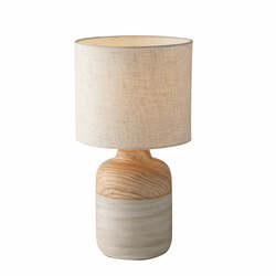 Stolní lampa WOODY dřevěná/slonová kost, 1xE27, 24x43 cm