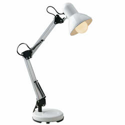 Stolní lampa s klipem Architteto, 1xE27, 60 x 42 cm, bílá, kov