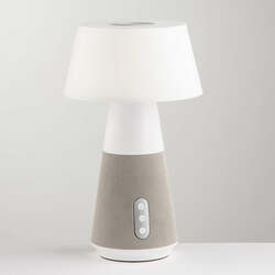Nabíjecí svítidlo LAMPADA dobíjecí LED DECIBEL šedá, 4,5 W 300 lm CCT stmívatelné s reproduktorem Bluetooth 17x 28 cm