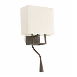 FARO VESPER nástěnná lampa, hnědá a béžová, se čtecí lampičkou