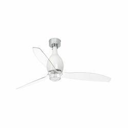 FARO MINI ETERFAN M LED, bílá/transparentní, stropní ventilátor s DC motorem