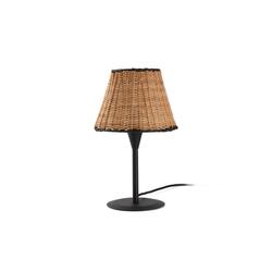 FARO SUMBA černá/ratan mini stolní lampa