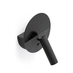 FARO DUAS nástěnná lampa na čtení, černá, s USB