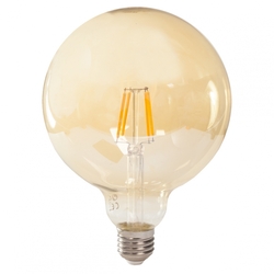 TESLA - LED žárovka GLOBE G125 CRYSTAL VINTAGE, E27, 4W, 230V, 380lm, 2400K, 360st., zlatá GL270424-4G