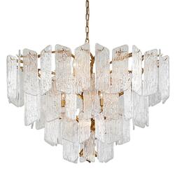 HUDSON VALLEY závěsné svítidlo PIEMONTE kov/sklo zlatá/čirá E14 12x60W 244-412-GL-CE