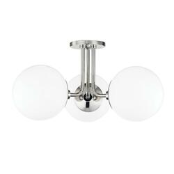 HUDSON VALLEY stropní svítidlo STELLA ocel/sklo nikl/bílá E27 3x40W H105603-PN-CE