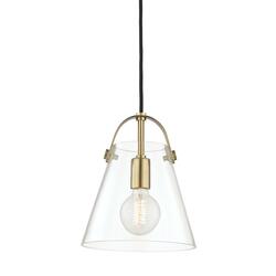 HUDSON VALLEY závěsné svítidlo KARIN ocel/sklo staromosaz/čirá E27 1x60W H162701S-AGB-CE