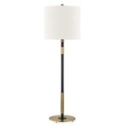 HUDSON VALLEY stolní lampa BOWERY mosaz/textil starobronz/bílá E27 1x75W L3720-AOB-CE