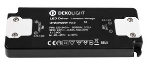 Deko-Light LED-napájení FLAT, CV, UT24V/20W konstantní napětí 0-830 mA IP20 24V DC 20,00 W 862234