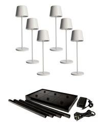 Deko-Light nabíjecí svítidlo LED sada Canis Gastro M bílá 6ks + nabíjecí základna 620235