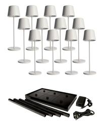 Deko-Light nabíjecí svítidlo LED sada Canis Gastro L bílá 12ks + nabíjecí základna 620239