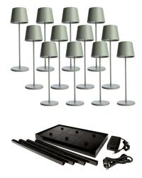 Deko-Light nabíjecí svítidlo LED sada Canis Gastro L zelená 12ks + nabíjecí základna 620240