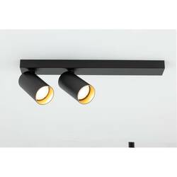 BIG WHITE (SLV) KAMI stropní přisazené svítidlo, double, long, 2x max. 10 W, GU10, černá/zlatá 1007729