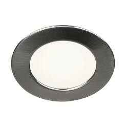 BIG WHITE DL 126, vestavné svítidlo, LED, 3000K, kulaté, kartáčovaný kov, 2,8 W, vč. listových pružin 112225