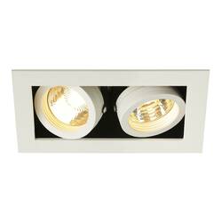 BIG WHITE KADUX 2, vestavné svítidlo, dvě žárovky, QPAR51, obdélníkové, bílé matné, max. 100 W, vč. upínacích pružin 115521