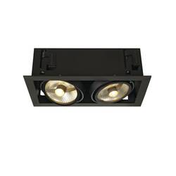 BIG WHITE KADUX 2, vestavné svítidlo, dvě žárovky, QPAR111, obdélníkové, černé matné, max. 150 W 115550