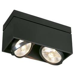 BIG WHITE KARDAMOD, stropní svítidlo, dvě žárovky, QPAR111, obdélníkové, černé matné, max. 150 W 117110