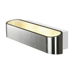 BIG WHITE ASSO 300, nástěnné svítidlo, LED, 3000K, oválné, kartáčovaný Al/bílé, D/Š/V 30/9,5/7 cm 151275
