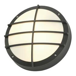 BIG WHITE BULAN GRID, venkovní nástěnné a stropní svítidlo, A60, IP44, kulaté, antracit, max. 50 W, kryt PC 229085