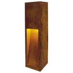 BIG WHITE RUSTY SLOT 50, venkovní stojací lampa, TC-DSE, IP44, rezavé železo, D/Š/V 12/12/50 cm, max. 11 W 229410