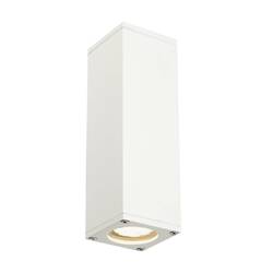 BIG WHITE THEO, venkovní nástěnné svítidlo, QPAR51, IP44, hranaté, up/down, bílé, max. 70 W 229531