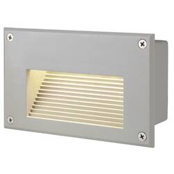 BIG WHITE BRICK DOWNUNDER, venkovní nástěnné vestavné svítidlo, LED, 3000K, IP54, obdélníkové, stříbrošedé 229702