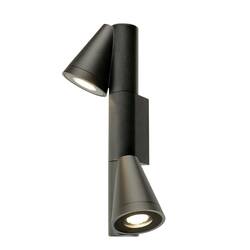 BIG WHITE (SLV) T-TUBE nástěnné svítidlo pro povrchovou montáž, GU10, dvojité, IP44, max. 10 W, černé 1008013