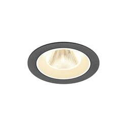 BIG WHITE (SLV) NUMINOS M Stropní vestavné svítidlo, 3000 K, 20°, IP20, kulaté, černé / bílé 1009614