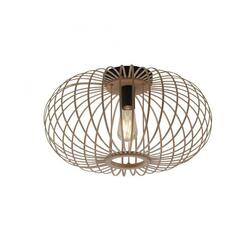 LEUCHTEN DIREKT Stropní svítidlo, dřevo, přírodní, oválné, E27, retro, pr. 50cm